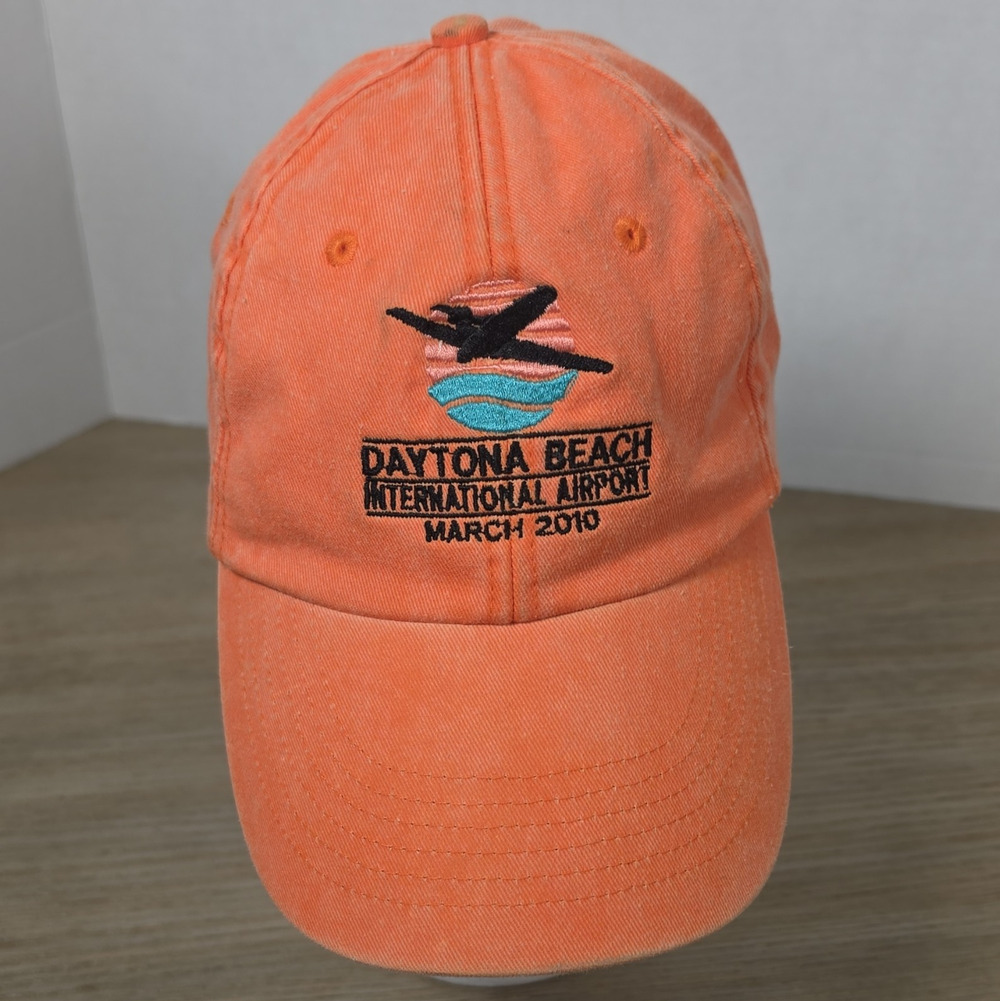 UltraClub Orange Adjustable Baseball Cap Daytona Beach Intl Airport March 2010
